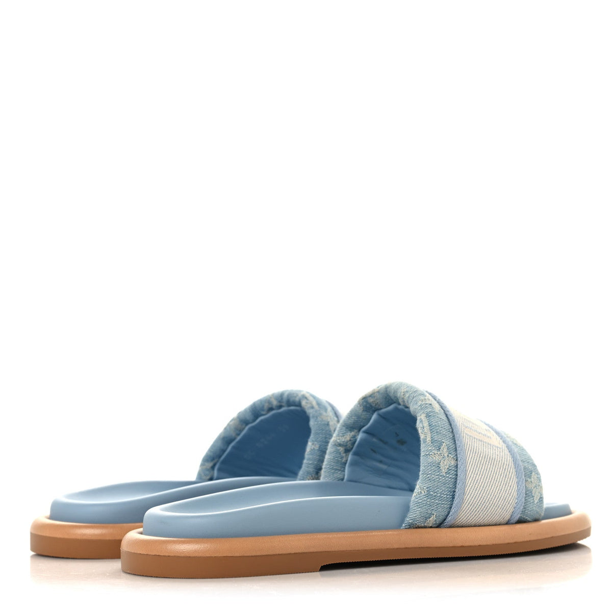 Monogram Denim LV Bliss Womens Comfort Mules 39 Turquoise