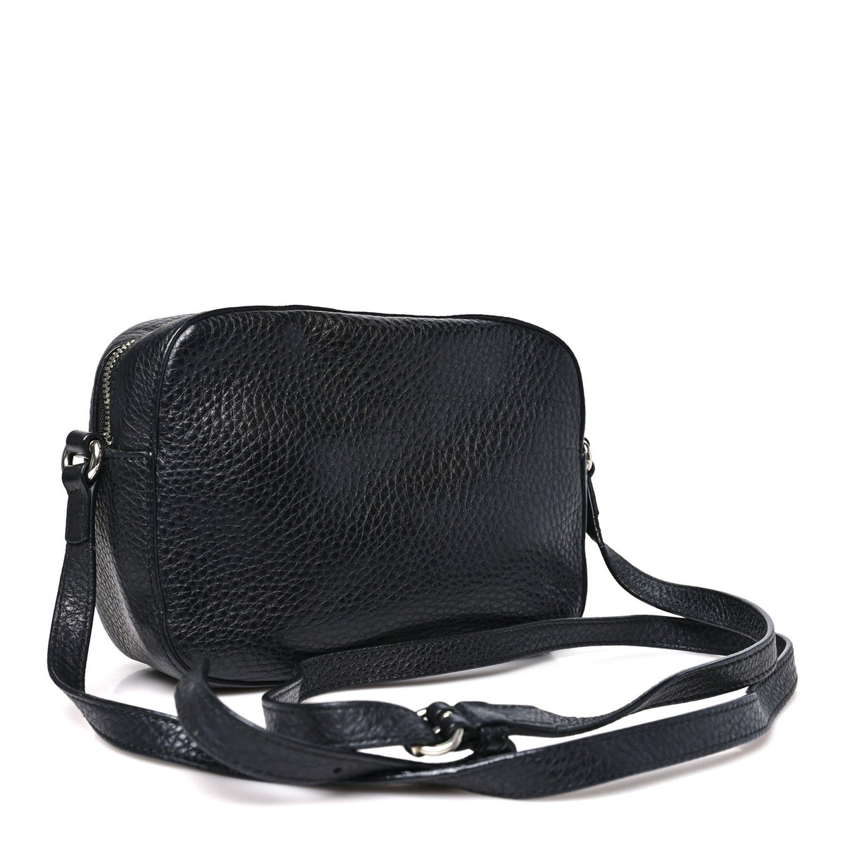 Pebbled Calfskin Studded Small Soho Disco Bag Black
