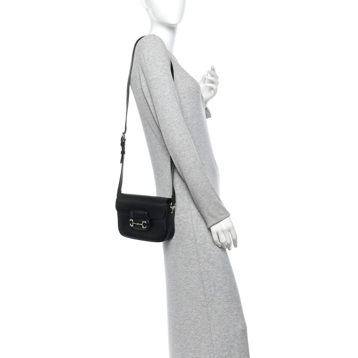 Arabella Calfskin Horsebit 1955 Shoulder Bag Black