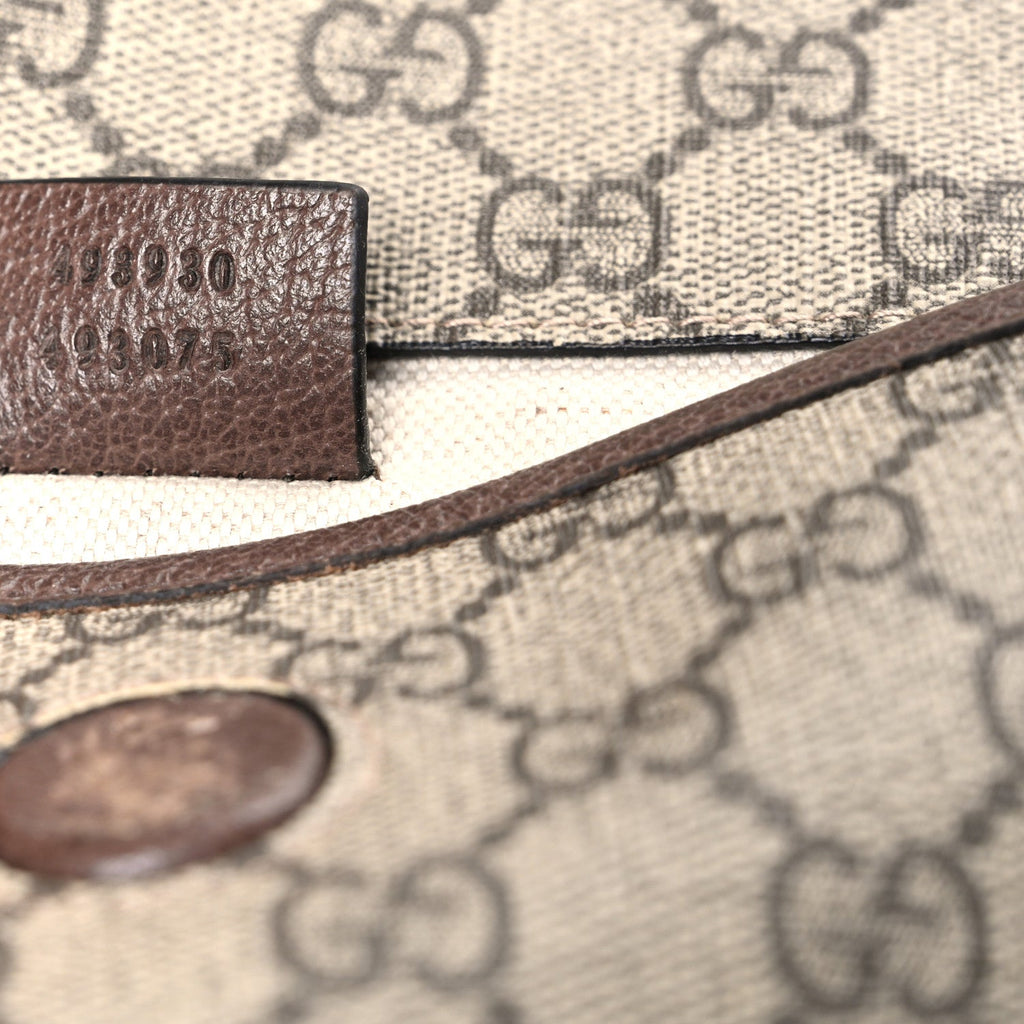 GG Supreme Monogram Neo Vintage Web Belt Bag Brown