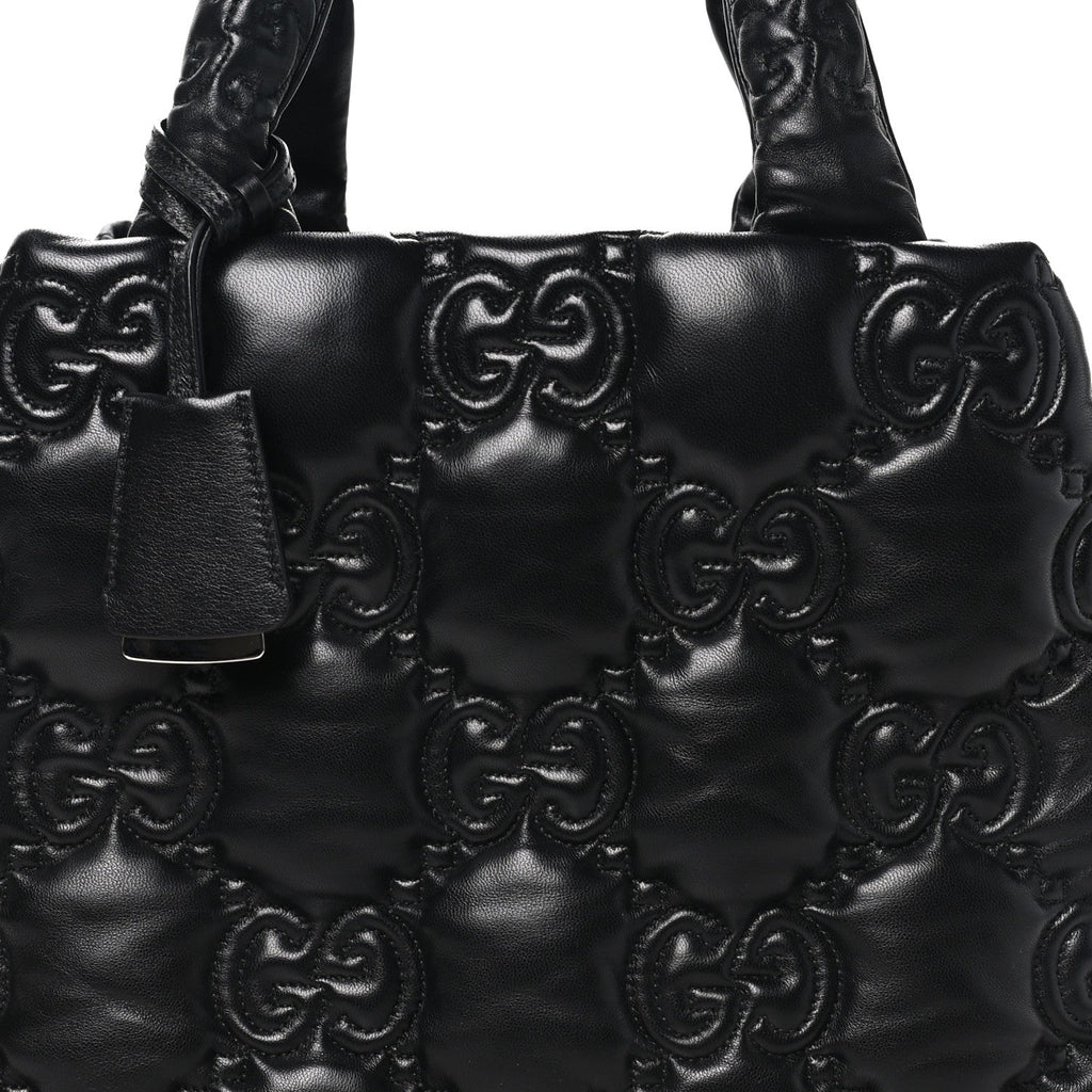Calfskin GG Matelasse Large Tote Black