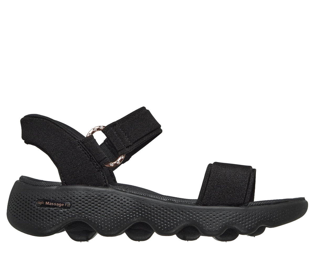 Skechers Slip-ins: GO WALK Massage Fit Sandal - Darcy, BLACK / ROSE GOLD