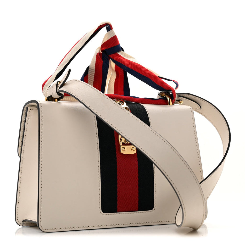 Calfskin Small Sylvie Shoulder Bag Off White