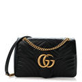 Calfskin Matelasse Medium GG Marmont Shoulder Bag Black