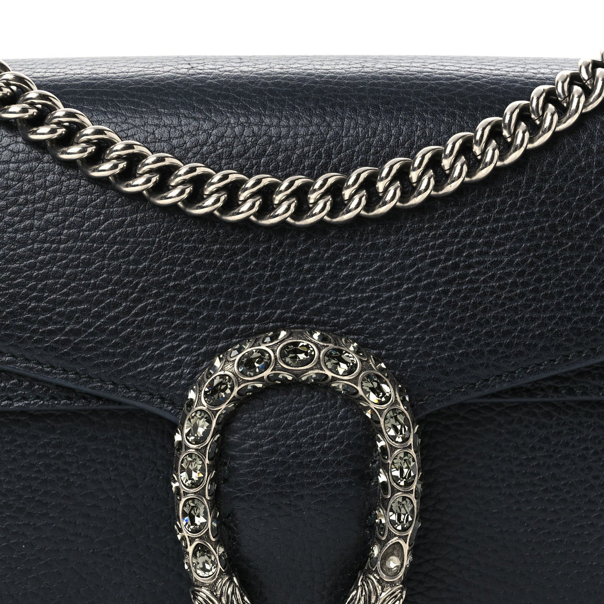 Pebbled Calfskin Small Dionysus Shoulder Bag Black