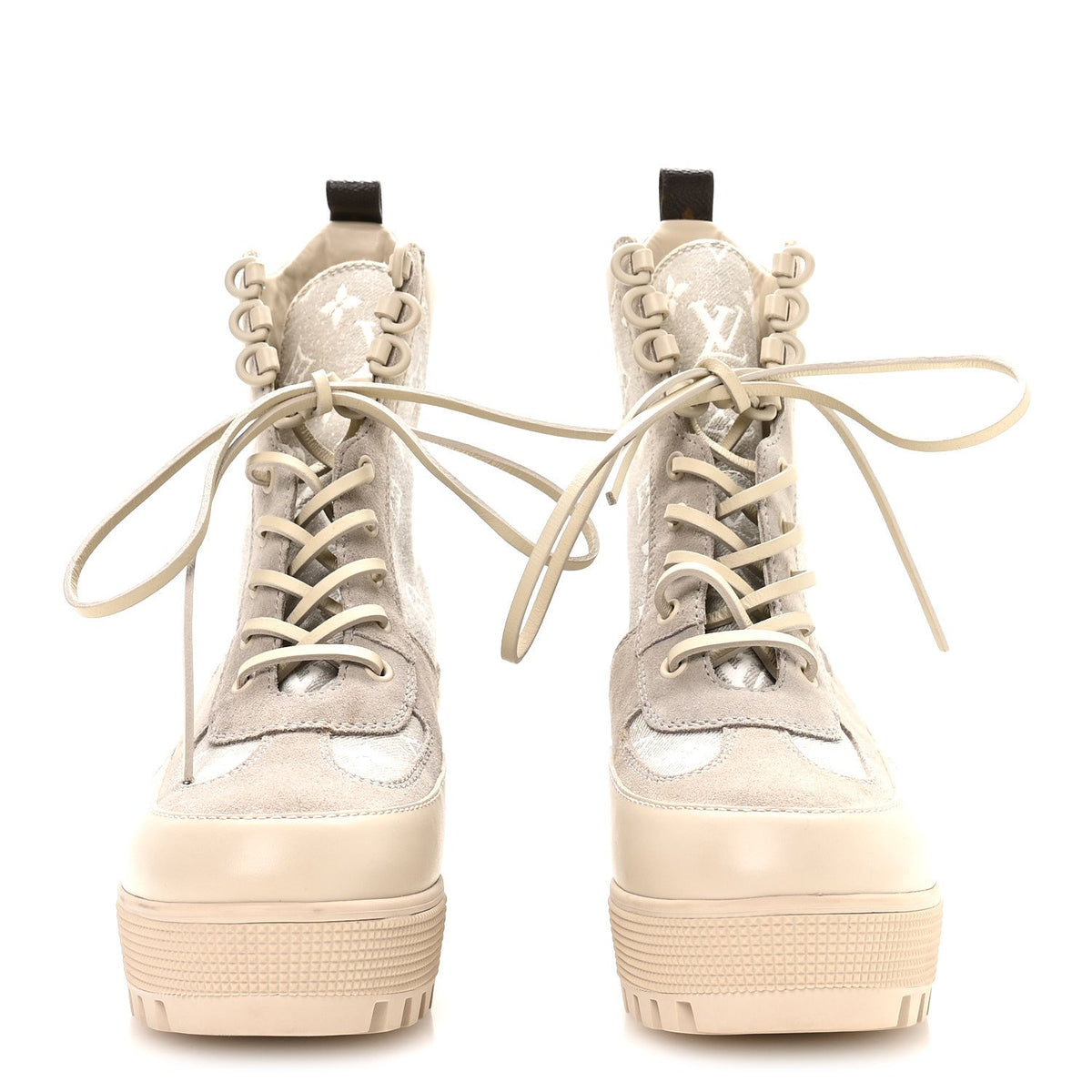 Suede Calfskin Laureate Platform Desert Boots 41 Beige