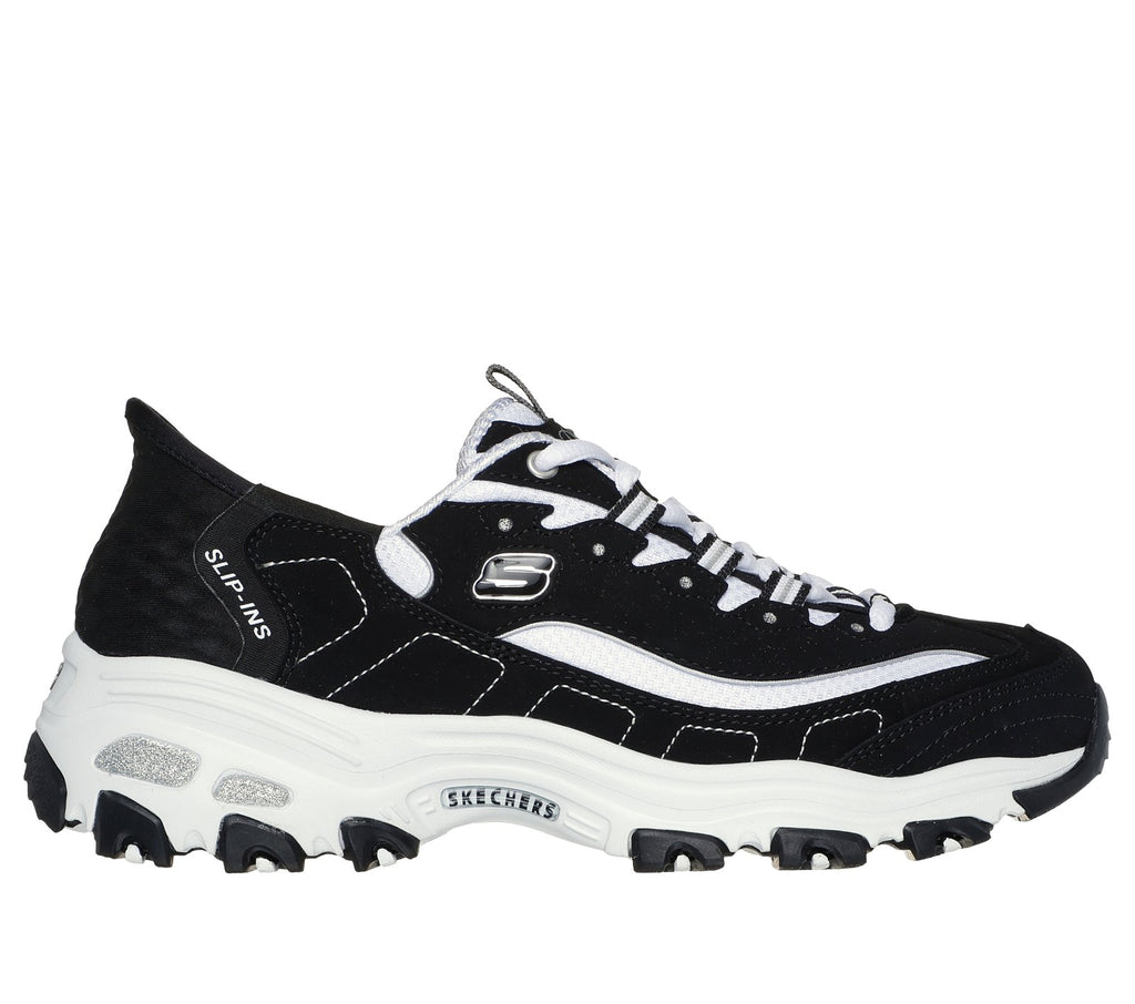 Skechers Slip-ins: D'Lites - New Classic, BLACK / WHITE