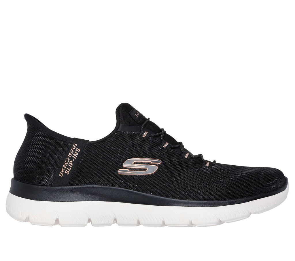 Skechers Slip-ins: Summits - Classy Night, BLACK / ROSE GOLD
