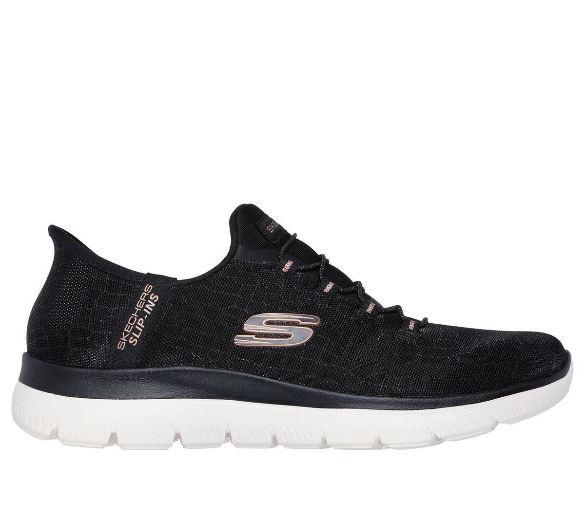 Skechers Slip-ins: Summits - Classy Night, BLACK / ROSE GOLD