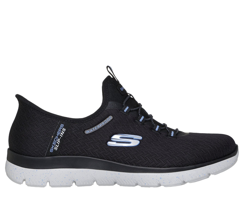Skechers Slip-ins Waterproof: Summits - Best Choice, BLACK / LIGHT BLUE
