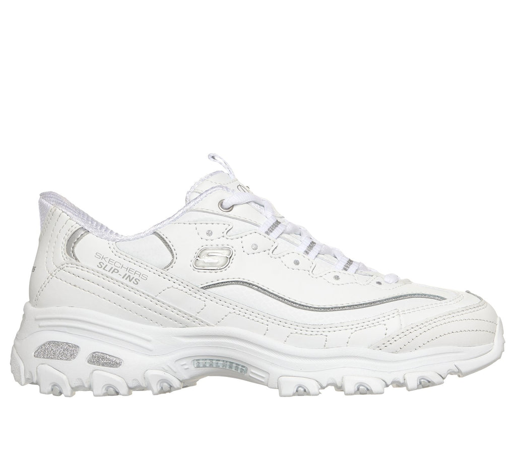 Skechers Slip-ins: D'Lites - Winning Choice, WHITE / SILVER