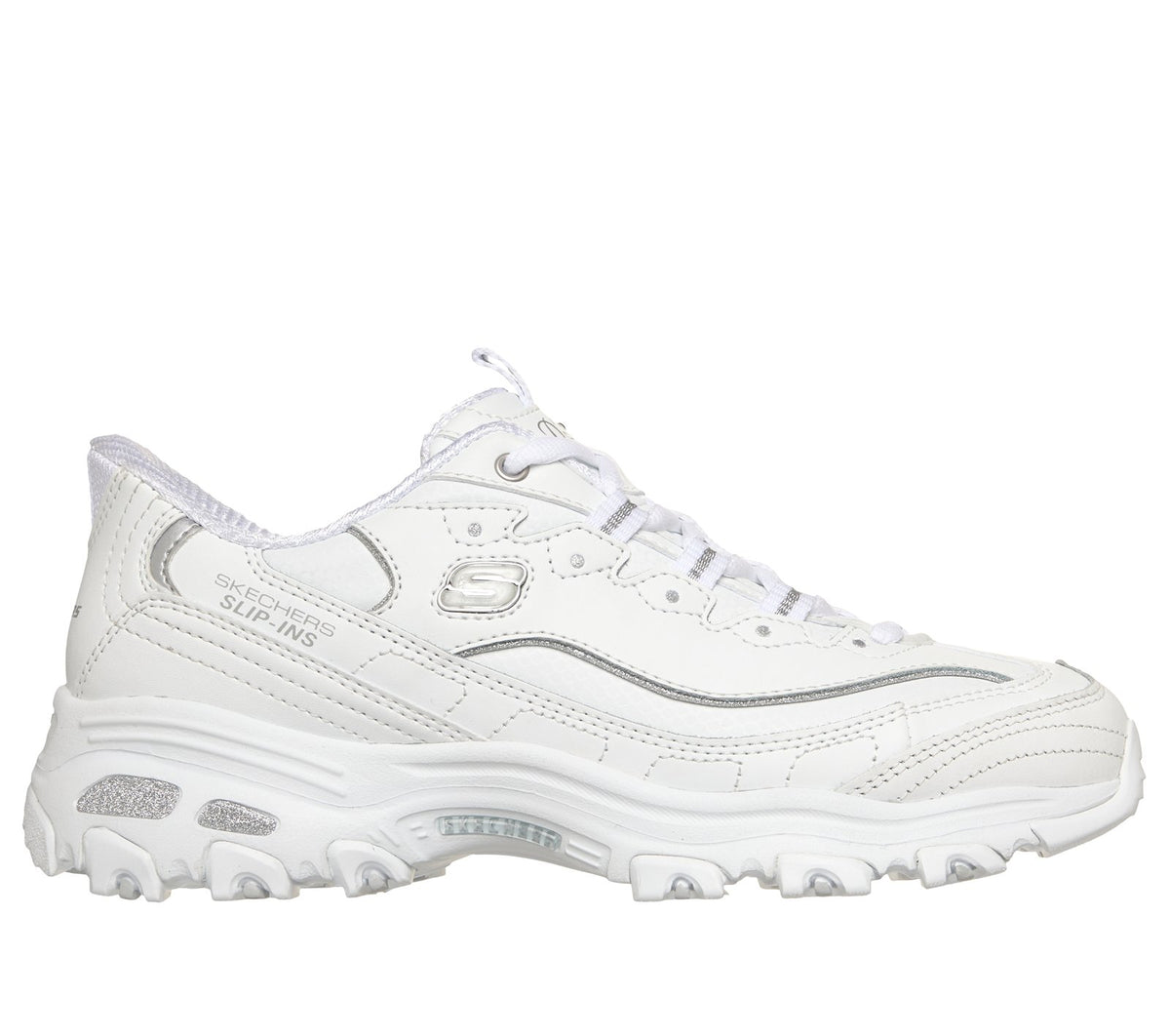 Skechers Slip-ins: D'Lites - Winning Choice, WHITE / SILVER