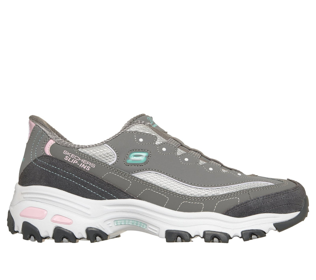 Skechers Slip-ins: D'Lites - Classic Comeback, GRAY / LIGHT PINK