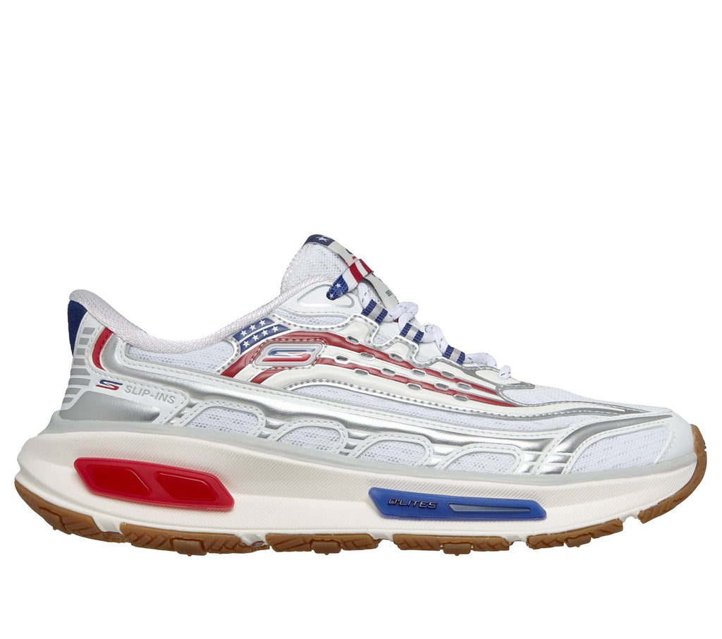 Skechers Slip-ins: Arch Fit D'Lites 330 - Star Line, WHITE / NAVY