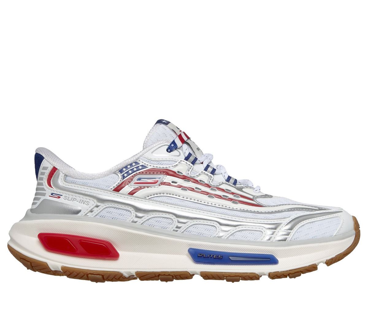 Skechers Slip-ins: Arch Fit D'Lites 330 - Star Line, WHITE / NAVY