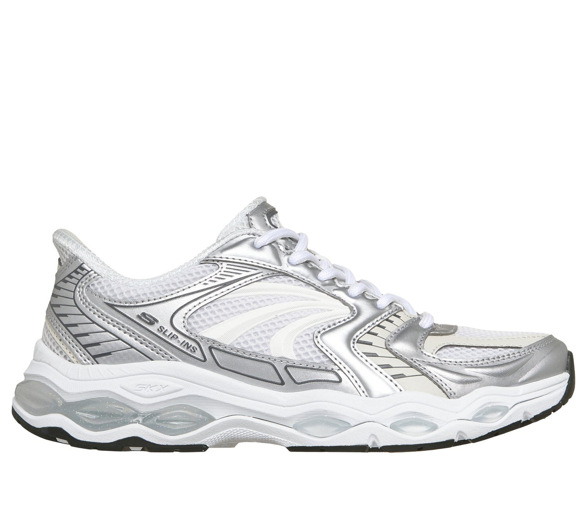 Skechers Slip-ins: Skech-Gel - Retro Pulse, WHT / BLACK / SILVER
