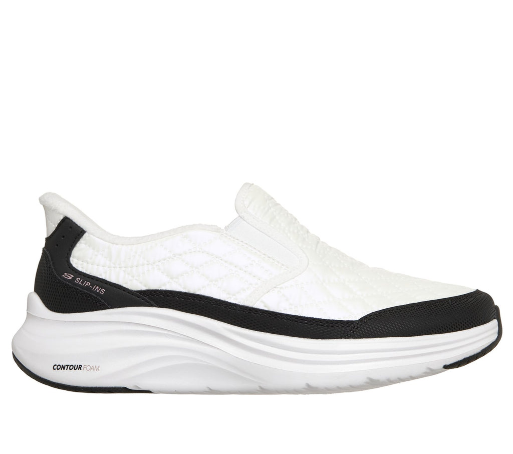 Skechers Slip-ins: Contour Foam - Cozy Fit Soft Embrace, WHITE / BLACK