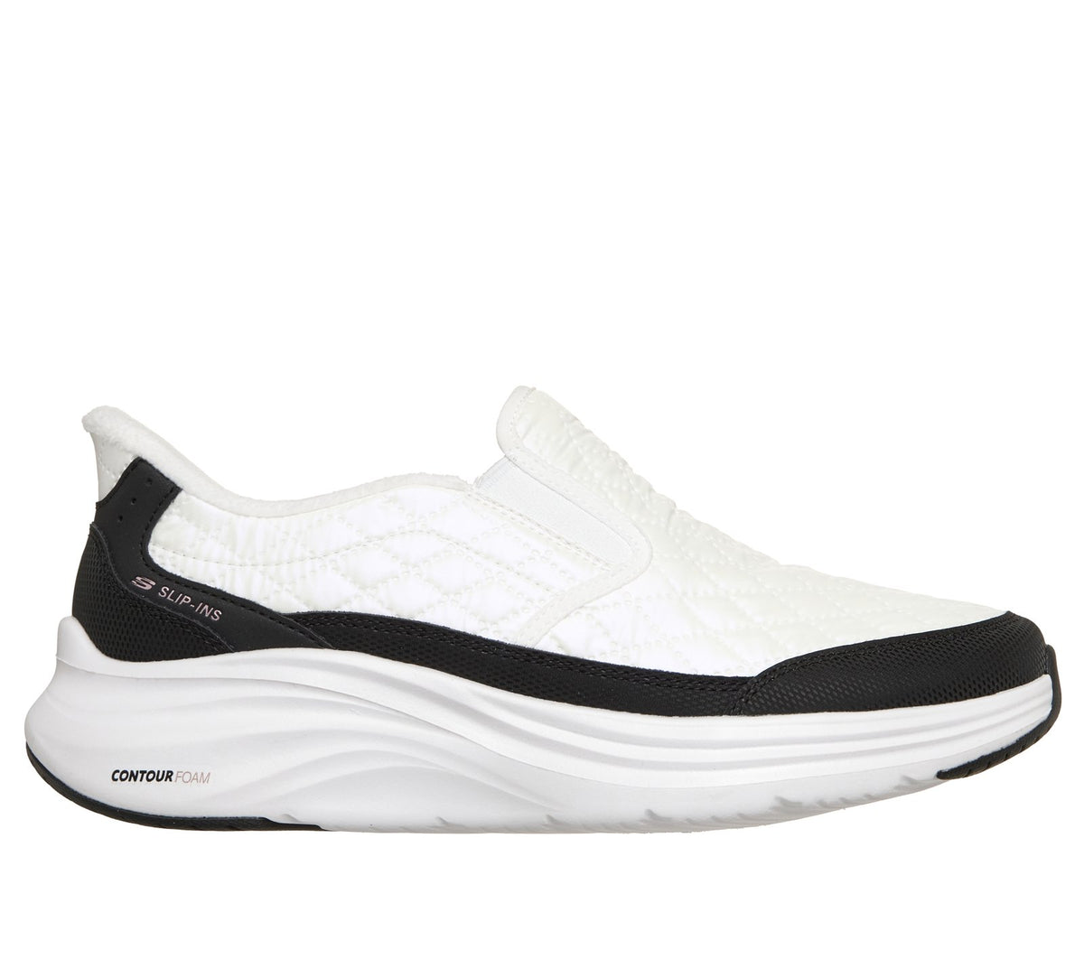 Skechers Slip-ins: Contour Foam - Cozy Fit Soft Embrace, WHITE / BLACK