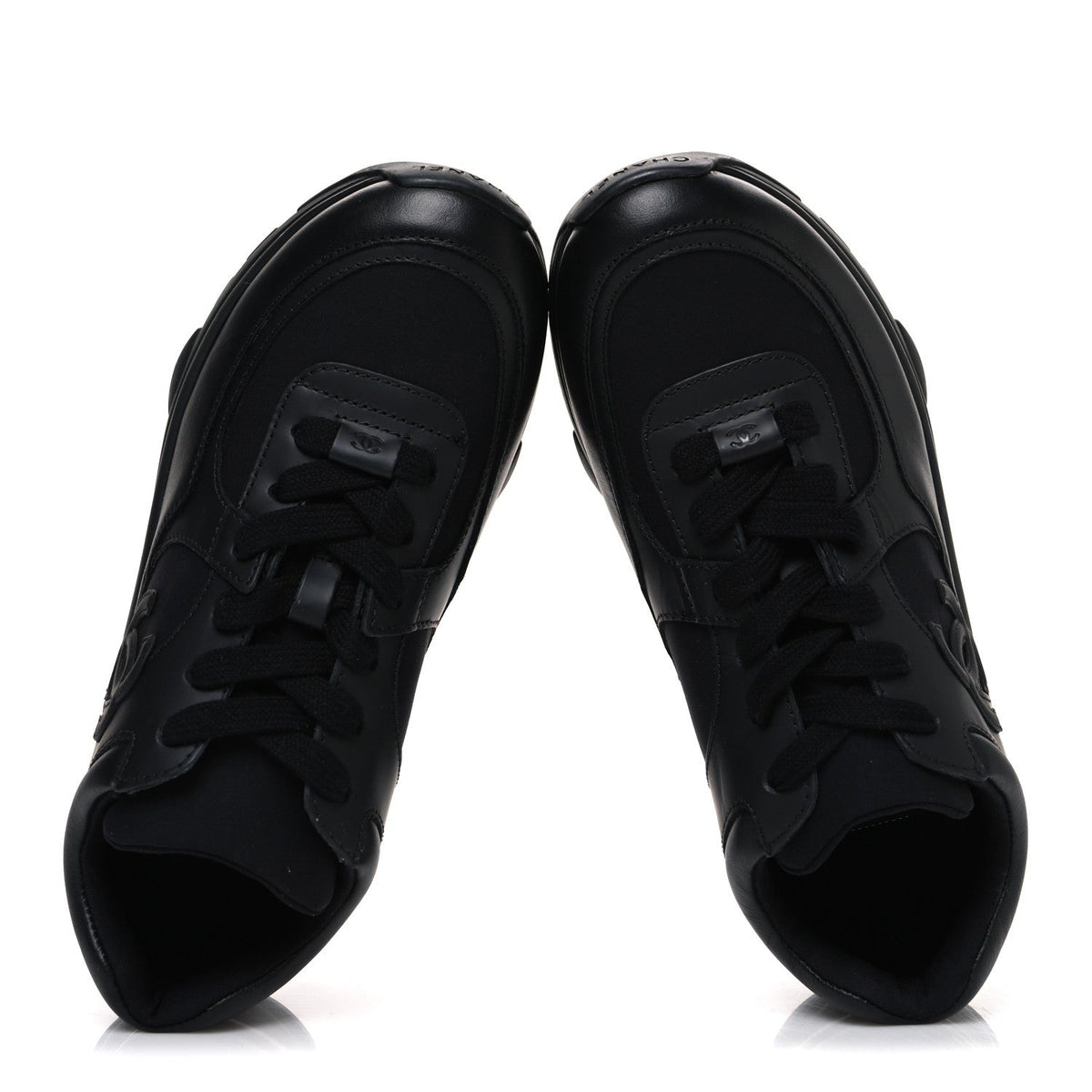 Lambskin Fabric CC Sneakers 36.5 Black