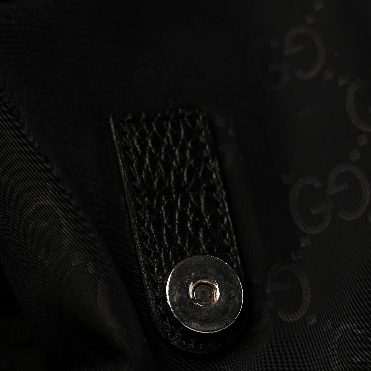 Nylon Monogram Double Buckle Flap Messenger Bag Black