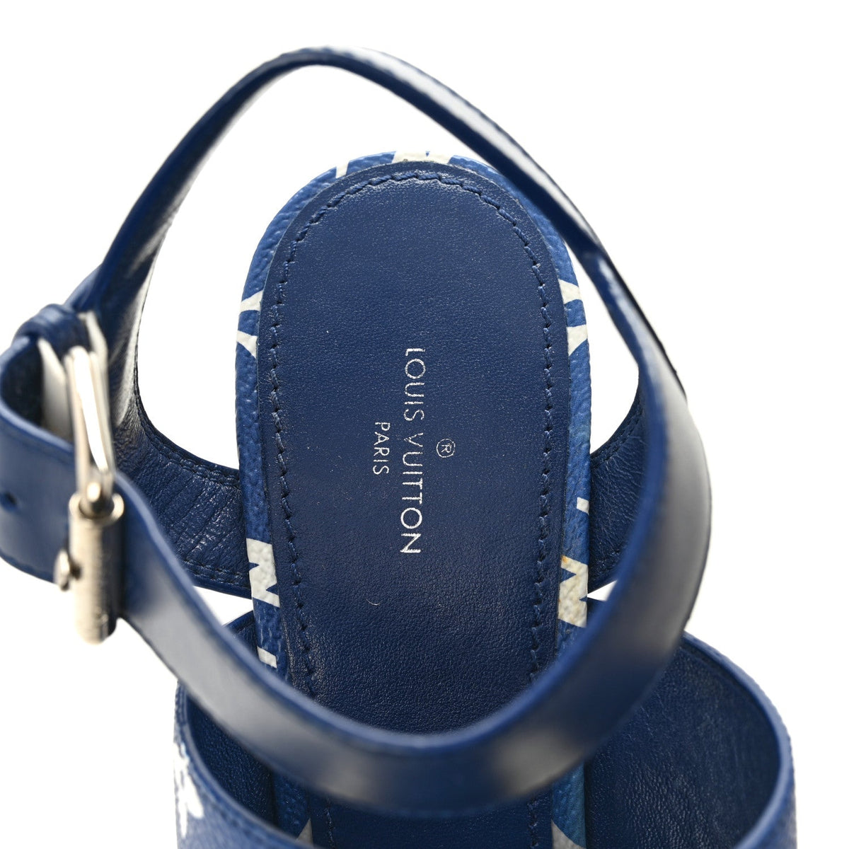 Monogram Escale Starboard Wedge Sandal 40 Blue