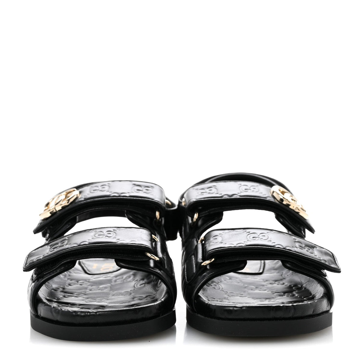 Guccissima GG Embossed Womens Sandals 36.5 Black