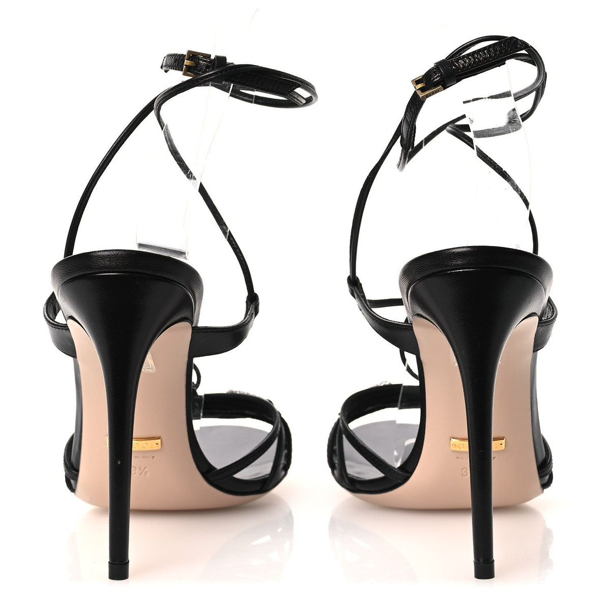Malaga Kid Crystal Strappy Horsebit Sandals 39.5 Black