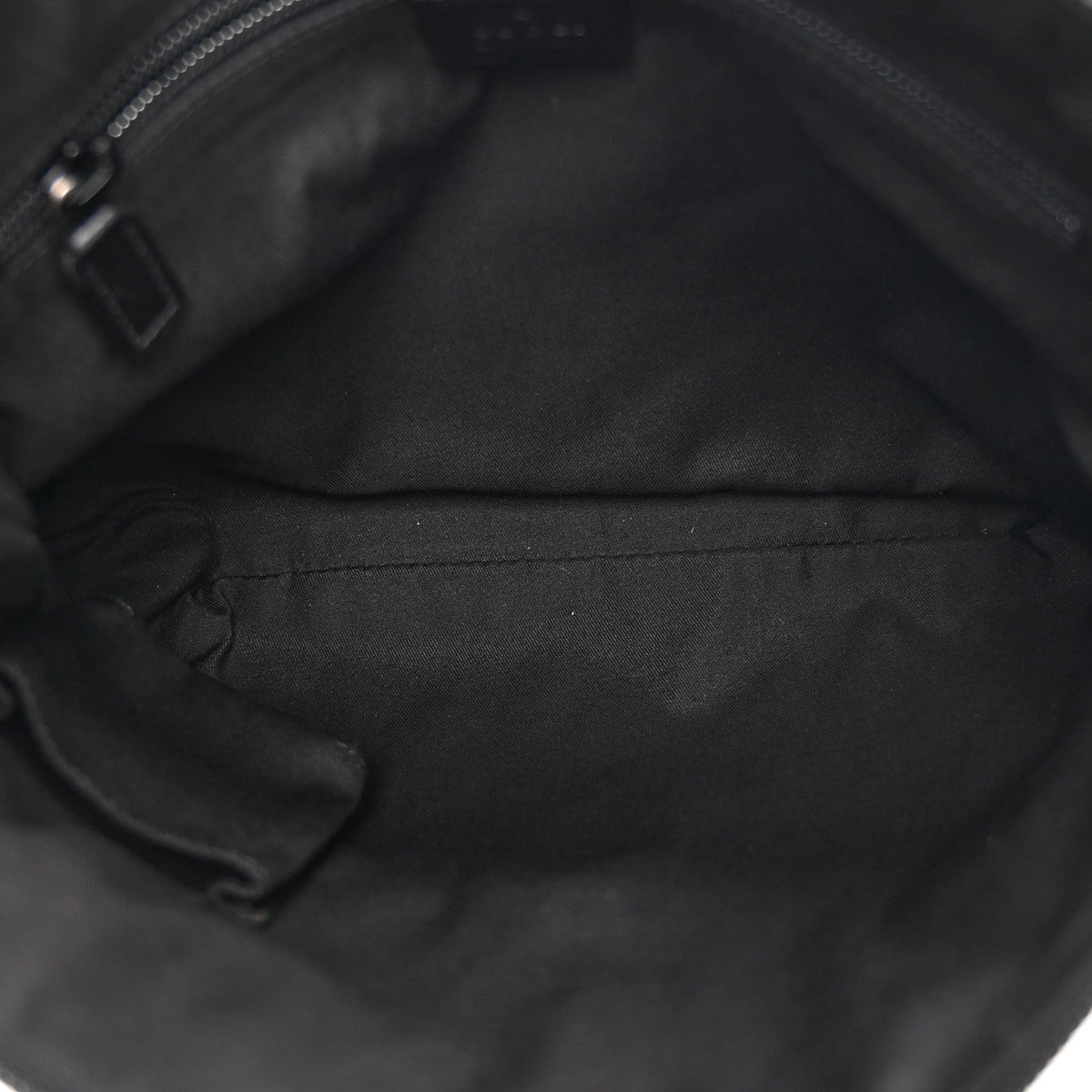 Monogram Calfskin Perforated Medium Flat Messenger Bag Black