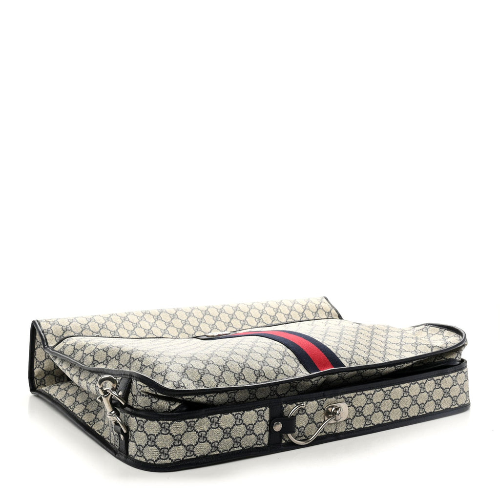 GG Supreme Monogram Web Savoy Garment Bag Beige Blue