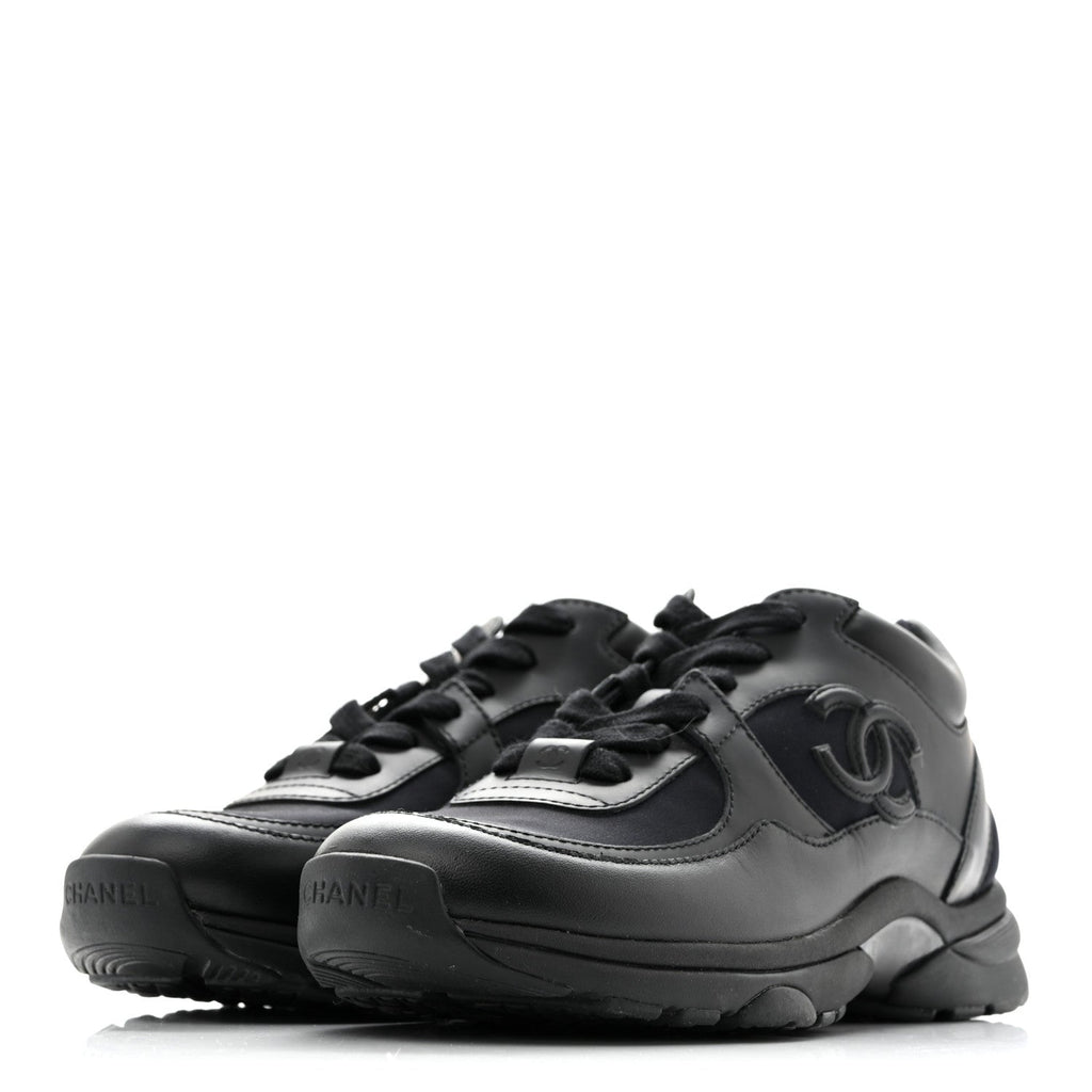 Calfskin Lambskin CC Uniform Sneakers 36 Black