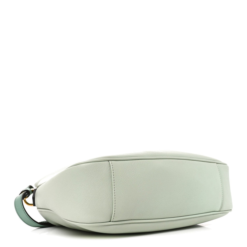 Softy Wonka Textured Dollar Calfskin Medium Diana Shoulder Bag Salvy Green