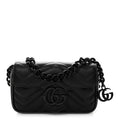Calfskin Matelasse Monochrome GG Marmont Chain Belt Bag Black