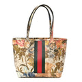 GG Supreme Monogram Water Flora Web Small Ophidia Tote Beige White Multicolor