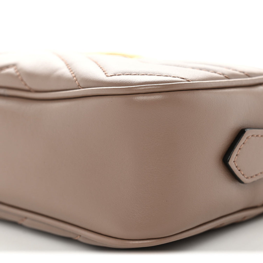 Calfskin Matelasse Mini GG Marmont Camera Bag Porcelain Rose