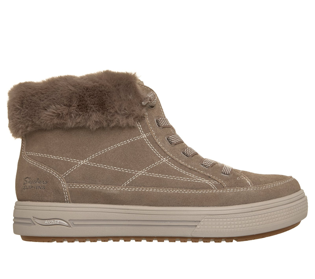 Skechers Slip-ins Relaxed Fit: Arch Fit Arcade Boot - Nestled, DARK TAUPE