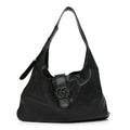 Goatskin Monochrome Large Aphrodite Shoulder Bag Black