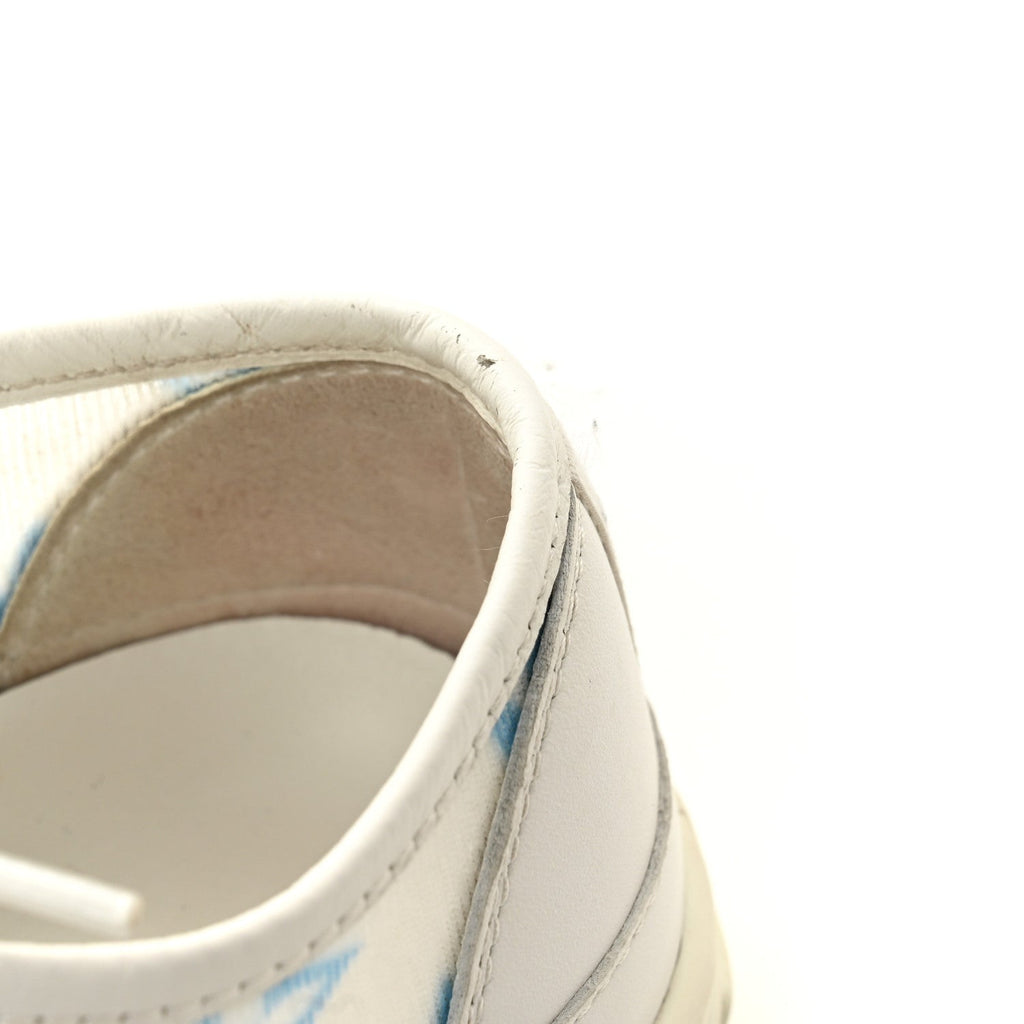Technical Fabric Calfskin Monogram Stellar Sneakers 35  Blue