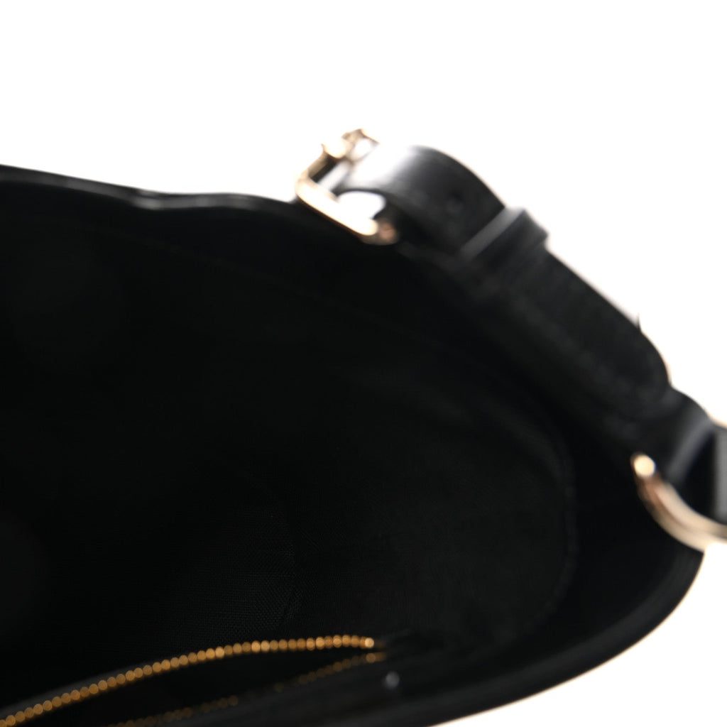 Tritone Calfskin Web Mini Ophidia Bucket Bag Black