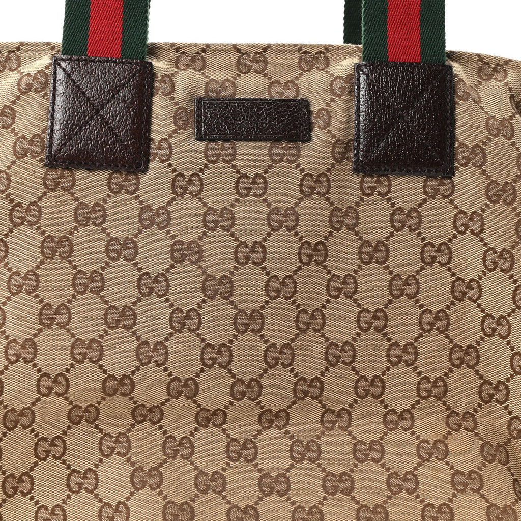 Monogram Large Web Handle Bucket Tote Dark Brown