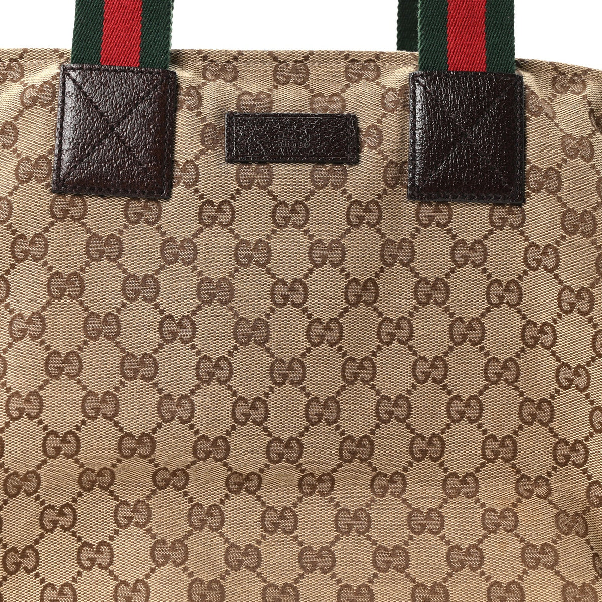 Monogram Large Web Handle Bucket Tote Dark Brown