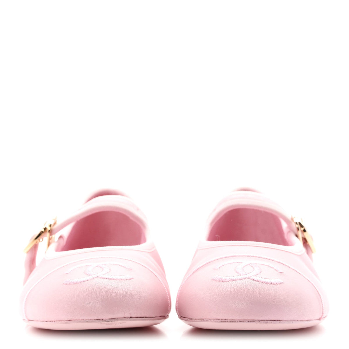 Lambskin Mary Jane Flats 37.5 Light Pink
