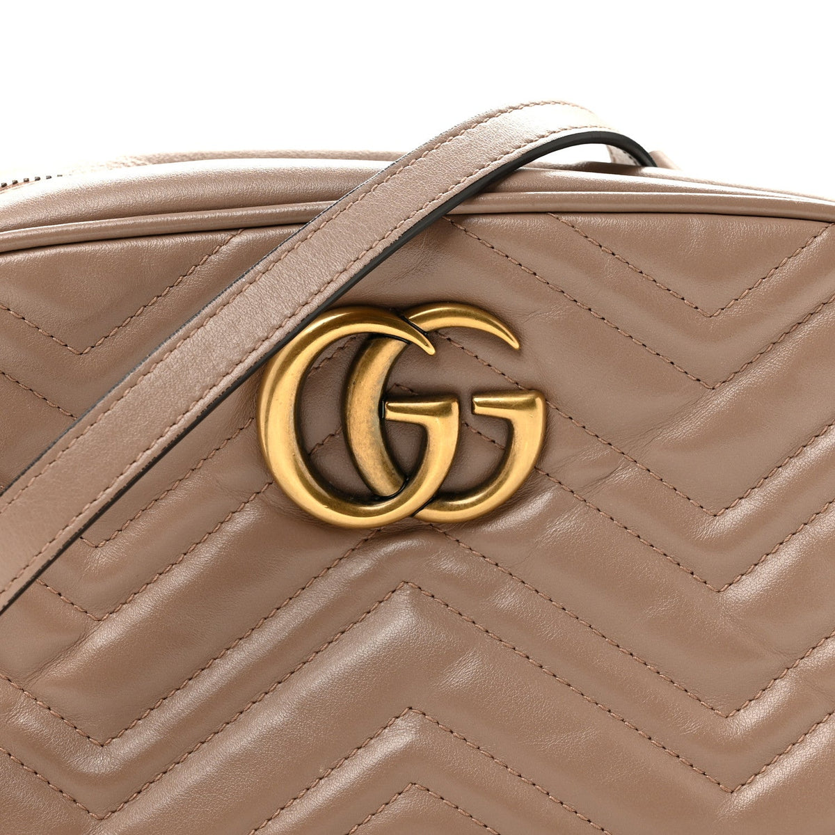 Calfskin Matelasse Small GG Marmont Chain Shoulder Bag Porcelain Rose