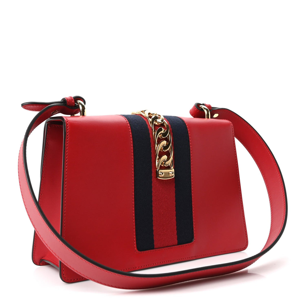 Calfskin Small Sylvie Shoulder Bag Hibiscus Red