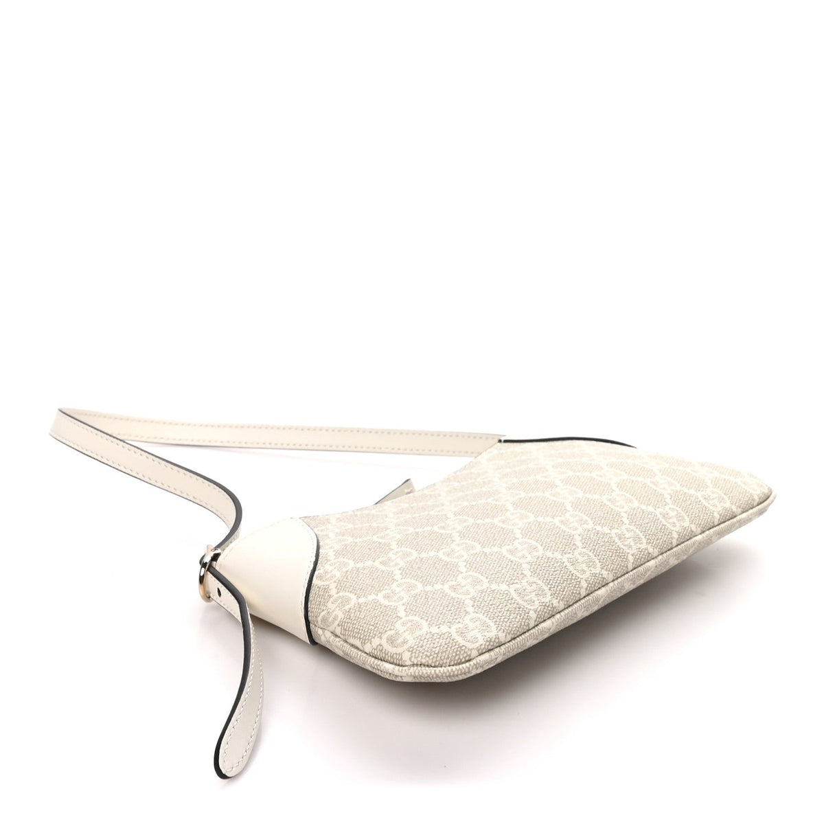 GG Monogram Calfskin Small Emblem Shoulder Bag Beige Mystic White
