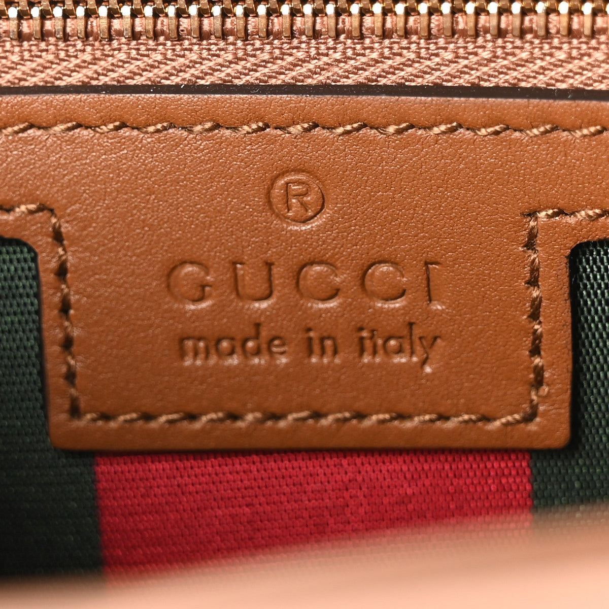 GG Emblem Monogram Wallet With Strap Beige Brown