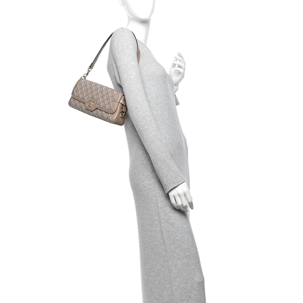GG Shadow Monogram Small Luce Shoulder Bag Beige