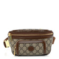 GG Supreme Monogram Textured Calfskin Retro Interlocking G Belt Bag Beige Ebony Brown Sugar