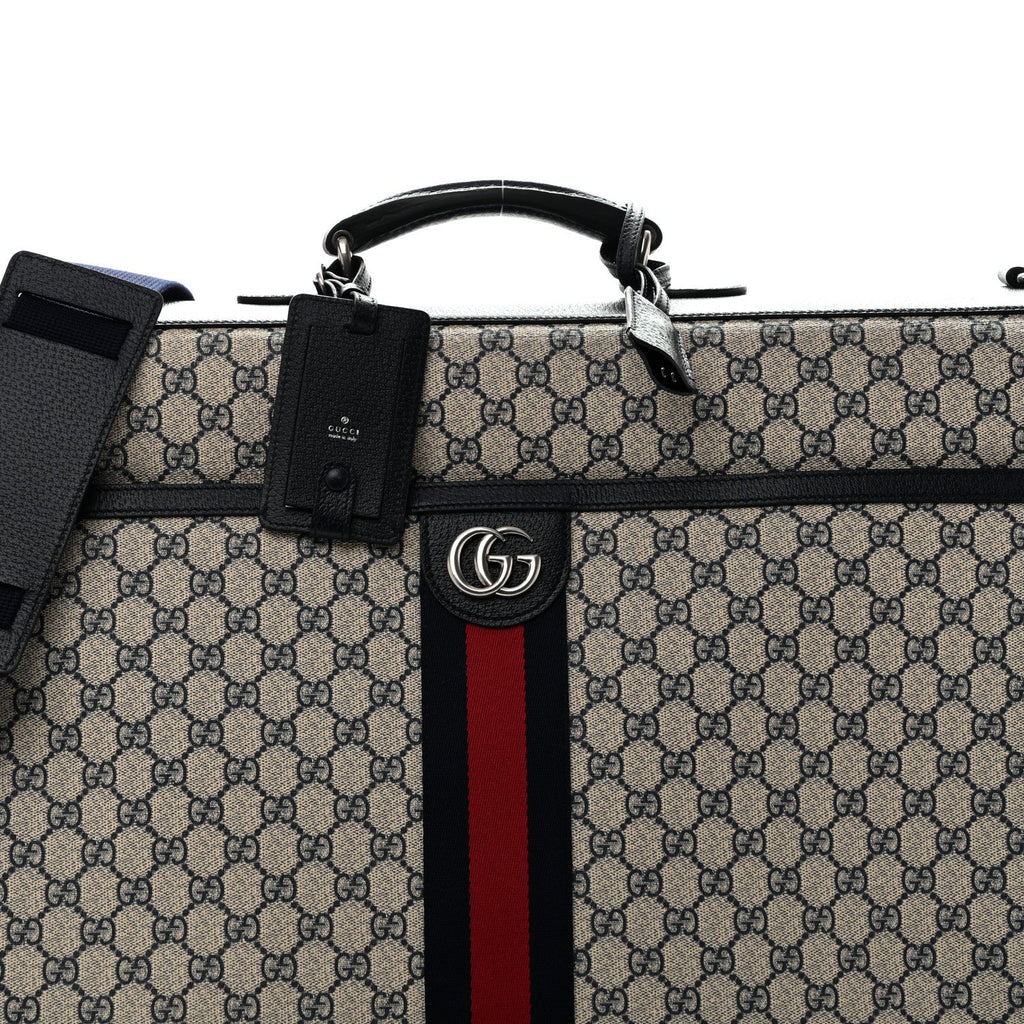 GG Supreme Monogram Web Savoy Garment Bag Beige Blue