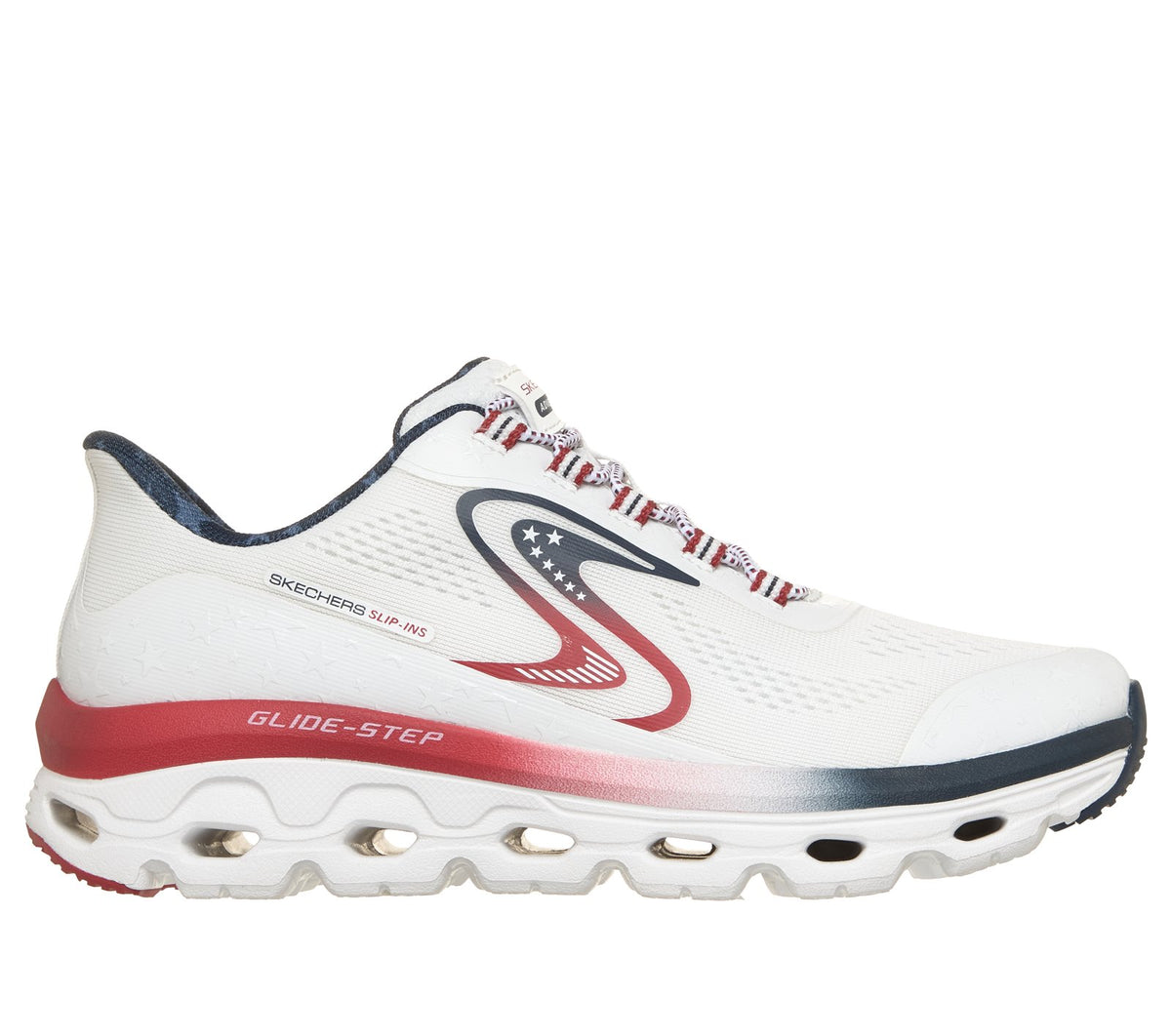 Skechers Slip-ins: Glide-Step Sole - Potter, WHITE / NAVY