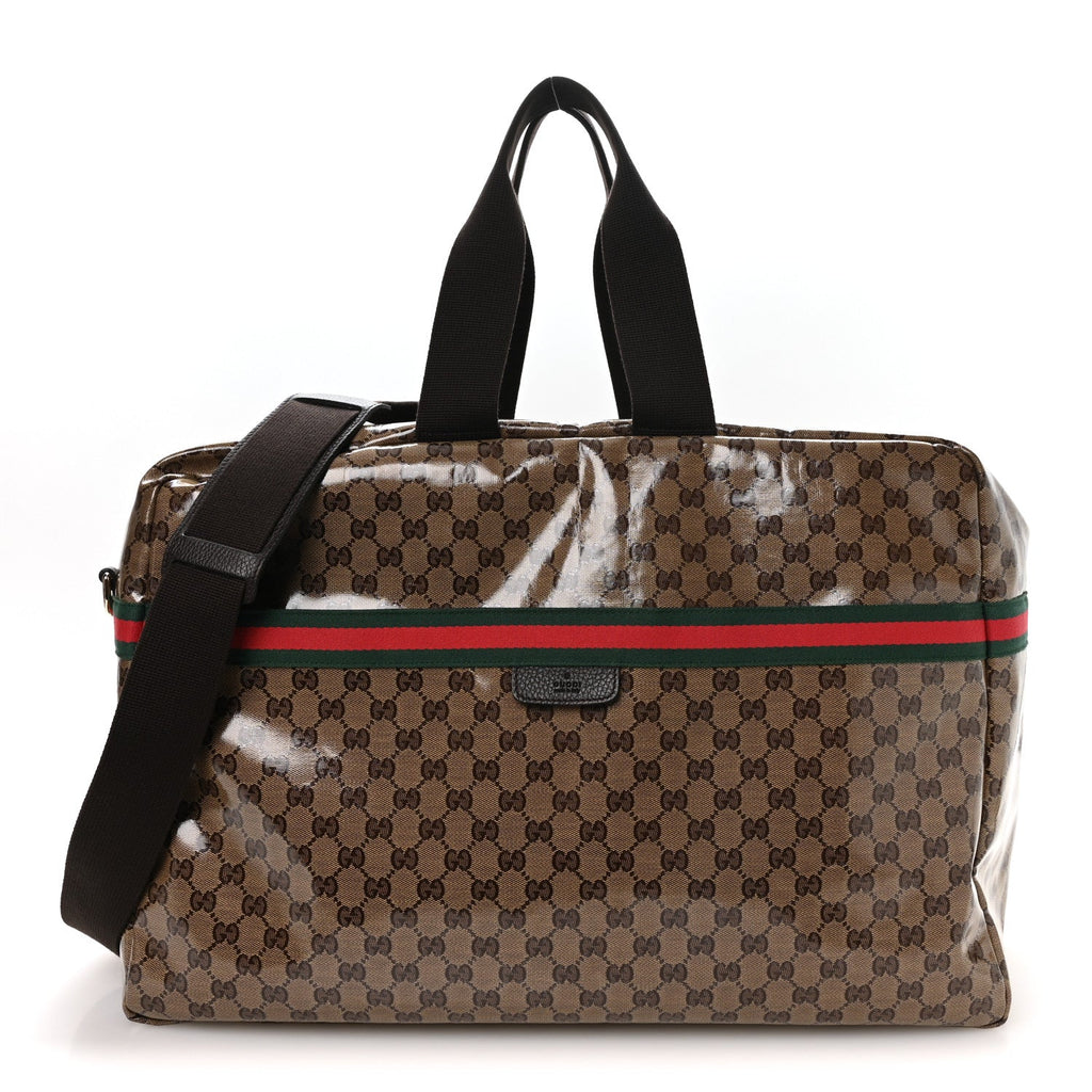 Crystal Monogram Web Large Carry On Duffle Bag Brown